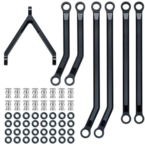 Für Axial SCX24 AXI00004 1/24 RC Autoteile RC Crawler Link Rod Upgrade Teile Erhöhter Link Rod Kit RC Ersatzteile(Black) von QWHTYO