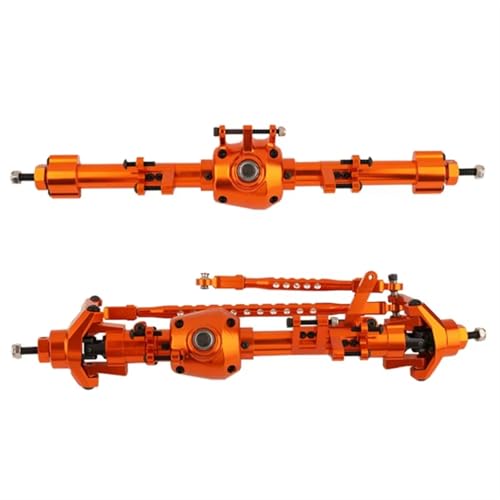 Für Axial SCX6 1/6 RC Crawler Auto Upgrade Teile Ersatz Zubehör 2Pcs Metall Vorder- Und Hinterachse Set Modifizierte Teile RC Ersatzteile(Orange) von QWHTYO