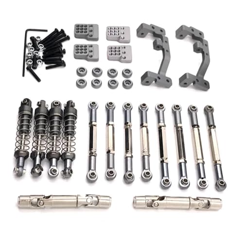 Für Feiyu FY003-5A Für WPL C14 C24 1/16 Metall RC Upgrade Teile Spurstangen Antriebswellen Stoßdämpfer Modifizierte Teile RC Ersatzteile(Gray) von QWHTYO