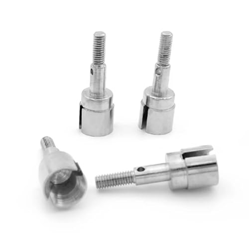 Für HSP 1:10th LKW 94108 94111 4 PCS RC Auto Teile 02033 Stahl Achsschenkel Achse Teile Modifizierte Teile RC Ersatzteile(Silver) von QWHTYO