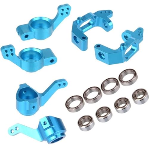 Für HSP 102010 102011 102012 102068 Kugellager 94123 94111 94107 94170 1/10 Aluminiumlegierung Lenkkombination Upgrade Kit RC Ersatzteile(Blue) von QWHTYO