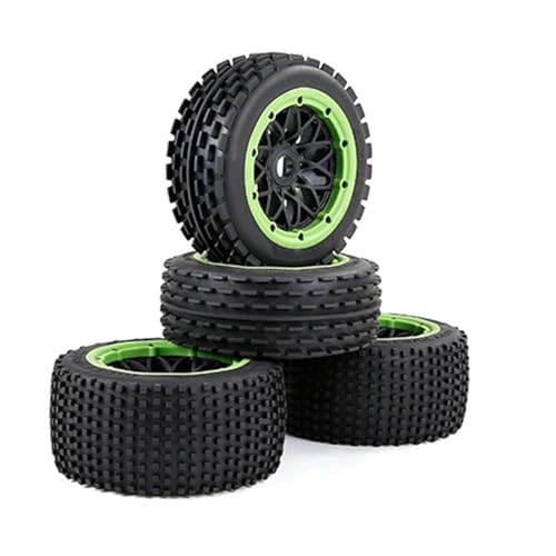 Für Hpi Für Rofun Für Rovan Für KM Für Baja 5b 1/5 Rc Upgrade-Teile Offroad-Reifen Vorne Und Hinten Verdickter Radsatz Modifizierte Teile RC Ersatzteile(Green) von QWHTYO
