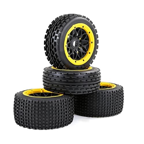 Für Hpi Für Rofun Für Rovan Für KM Für Baja 5b 1/5 Rc Upgrade-Teile Offroad-Reifen Vorne Und Hinten Verdickter Radsatz Modifizierte Teile RC Ersatzteile(Yellow) von QWHTYO