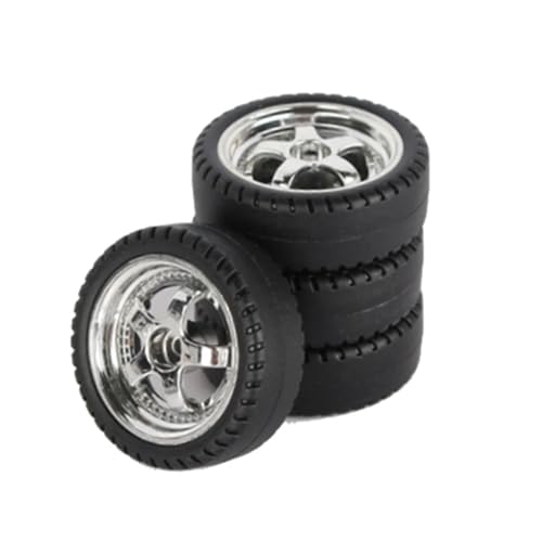 Für Ldrc AE86 A86 A86P LD1801 1/18 Rc Upgrade-Zubehör Rc-Teile 4 Stück 33 Mm Rc Drift-Reifenrad Hartreifen Modifizierte Teile RC Ersatzteile(Silver) von QWHTYO