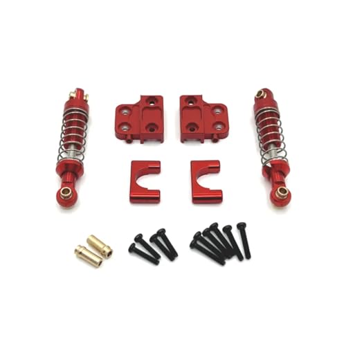 Für MN Für MN82 LC79 Für MN78 Modell 1/12 RC Auto Teile Metall Verbesserte Hinterachse Befestigung Und Hinten Stoßdämpfer Modifikation Zubehör RC Ersatzteile(Red) von QWHTYO