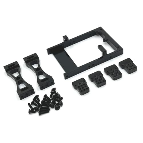 Für MN Für Modell 1/12 Fernbedienung Auto Zubehör Upgrade Querträger Lenkgetriebe Box Shock Modifikation Zubehör RC Ersatzteile(Black) von QWHTYO