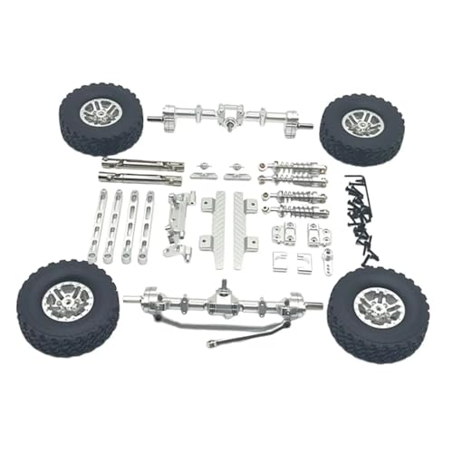 Für MN82 LC79 1/12 Vorder- Und Hinterachsensatz, Upgrade-Teile, Servoarm, Pleuel, Reifenklemme, Räder, Pedal, Modifikationszubehör RC Ersatzteile(White) von QWHTYO