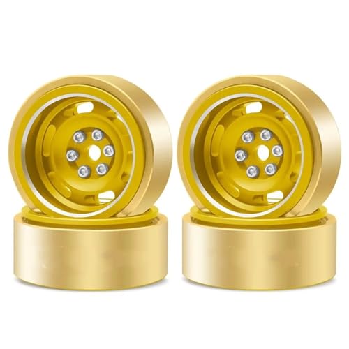 Für TRX4M Für SCX24 Für Axial AX24 FCX24 1.0 Deep Dish Räder Felgen 32g Schweres Crawler Rad 1/18 1/24 RC Modifikation Zubehör RC Ersatzteile(Yellow 1) von QWHTYO
