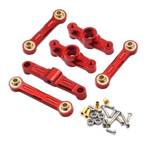 Für Tamiya TT02 TT02D 1/10 RC Drift Autoteile Aluminium Kugellager Kurbel Lenkung Link Set Modifizierte Teile RC Ersatzteile(Red) von QWHTYO