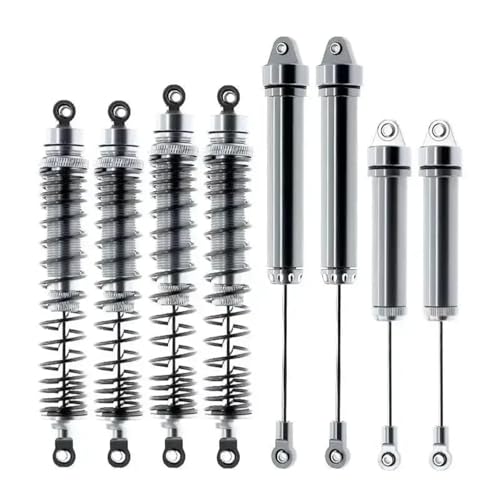 Für Traxxas 1/7 RC Auto Metall Vorne Hinten Stoßdämpfer 8460 8450 RC Upgrade Teile Ersatz Zubehör RC Ersatzteile(Silver) von QWHTYO