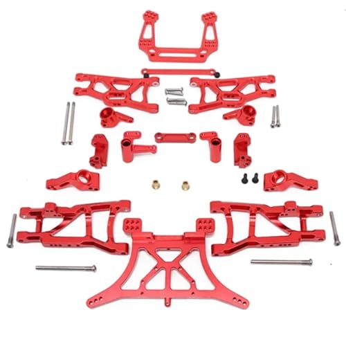 Für Traxxas Für Slash 2WD 1set Aluminium Legierung Metall Upgrade Chassis Teile Kit 1/10 RC Auto LKW Zubehör Geändert Teile RC Ersatzteile(Red) von QWHTYO