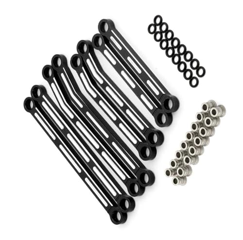 Für Traxxas Für TRX4M Für Bronco Für Defender 1/18 RC Crawler Auto Modell Upgrade Teile Metall Linkage Tie Link Stange Kit Modifikation Erhöht RC Ersatzteile(Black) von QWHTYO