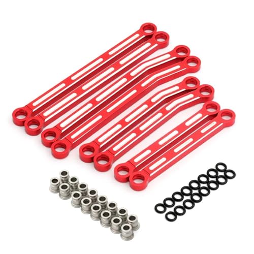 Für Traxxas Für TRX4M Für Bronco Für Defender 1/18 RC Crawler Auto Modell Upgrade Teile Metall Linkage Tie Link Stange Kit Modifikation Erhöht RC Ersatzteile(Red) von QWHTYO