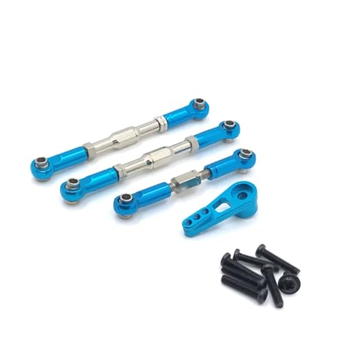 Für WLtoys 1/10 104009 1/12 12401 12402-A 12403 12404 12409 RC Metall Upgrade Refit Lenkung Link 25T Servo Arm Geändert Teile RC Ersatzteile(Blue) von QWHTYO