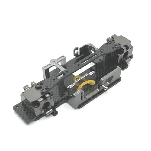 Für WLtoys 1/28 284131 K969 K979 K989 K999 P929 P939 RC Teile Metall Upgrade Modifizierte Getriebe Chassis Teile Radstand 98mm 102mm RC Ersatzteile(Black) von QWHTYO