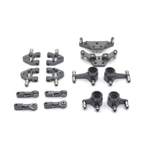 Für WLtoys 1/28 284131 K969 K979 K989 K999 P929 P939 RC Upgrade Teile Metall Upgrade Schwinge Lenkung Tasse Shock Mount RC Ersatzteile(Gray) von QWHTYO