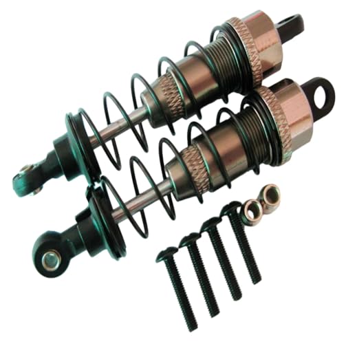 Für WLtoys K949 10428 2 Stücke Gewinde Rc Front Stoßdämpfer Aluminium Legierung 1/10 Front Stoßdämpfer RC Upgrade Teile RC Ersatzteile(Brown) von QWHTYO