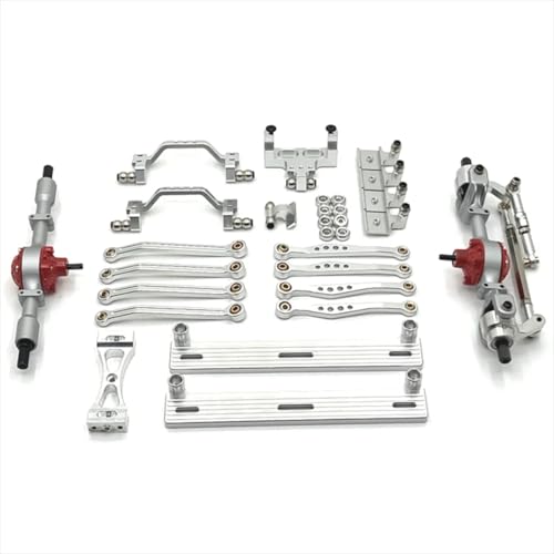 Für WPL 1/16 C64 RC Teile Metall Upgrade Vorder- Und Hinterachse Fuß Pedal Stange Suspension Rahmen Ruder Basis Set Modifizierte Teile RC Ersatzteile(White) von QWHTYO