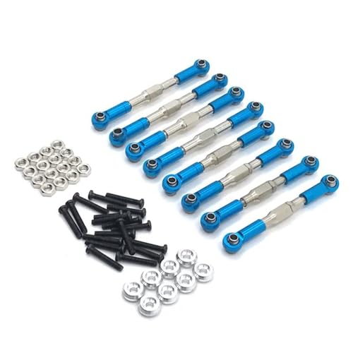 Für WPL C14 C24 B14 B24 1/10 RC Crawler Auto Upgrades Teile Zubehör 8PCS Krawatte Ersatzteile Stange RC Auto Link Stange Modifizierte Teile RC Ersatzteile(Blue) von QWHTYO