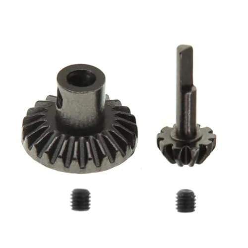 Für WPL C24 D12 RC-Modellauto-Upgrade-Zubehör, 2 Stück, Verschleißfester Stahl, 6 Mm Hauptzahnrad + 3 Mm Kegelrad, Modifizierte Teile RC Ersatzteile(Black) von QWHTYO