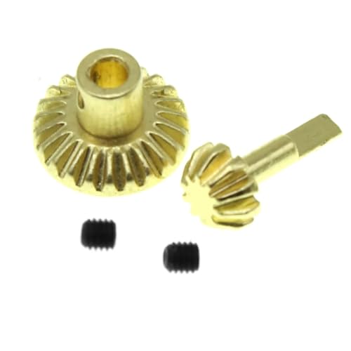 Für WPL C24 D12 RC-Modellauto-Upgrade-Zubehör, 2 Stück, Verschleißfester Stahl, 6 Mm Hauptzahnrad + 3 Mm Kegelrad, Modifizierte Teile RC Ersatzteile(Yellow) von QWHTYO