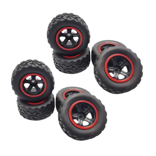 Für WPL D12 1/10 RC LKW Auto Teile 8Pcs Gummi Reifen Reifen Rad Änderung Zubehör RC Ersatzteile von QWHTYO