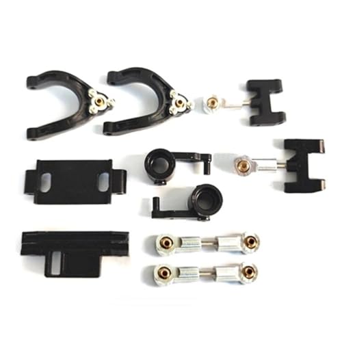 Für WPL D12 D42 Modifizierte Teile Metall Lenkung Tasse Oberen Unteren Schaukel Arm Sitz Lenkung Slider Drehen Block 1/10 RC Auto Upgrades Teile RC Ersatzteile(Black) von QWHTYO