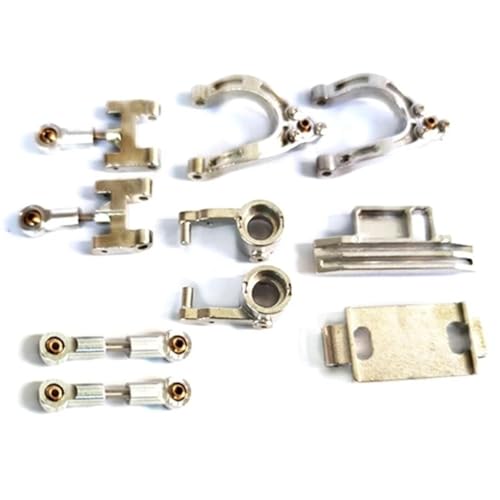 Für WPL D12 D42 Modifizierte Teile Metall Lenkung Tasse Oberen Unteren Schaukel Arm Sitz Lenkung Slider Drehen Block 1/10 RC Auto Upgrades Teile RC Ersatzteile(Silver) von QWHTYO