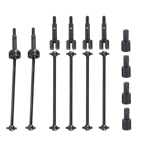 Für Wltoys 144001 144002 144010 124007 124016 124017 124018 124019 14 Stücke RC Metall Antriebswelle CVD Dogbone Differential Tasse Upgrade Teile RC Ersatzteile(Black) von QWHTYO