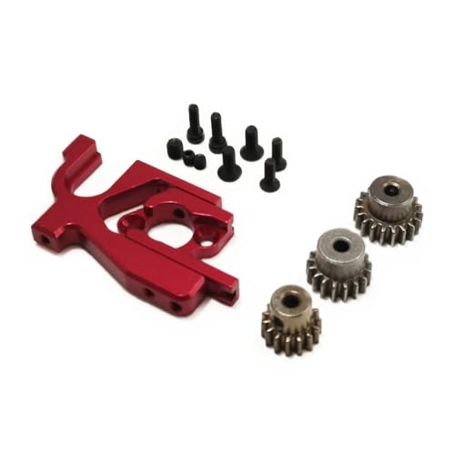 Für Wltoys 144010 124017 124016 RC 2845 Einstellbare Motor Halterung Mit 15T 17T 19T Ritzel Upgrade Teile Zubehör RC Ersatzteile(Red) von QWHTYO
