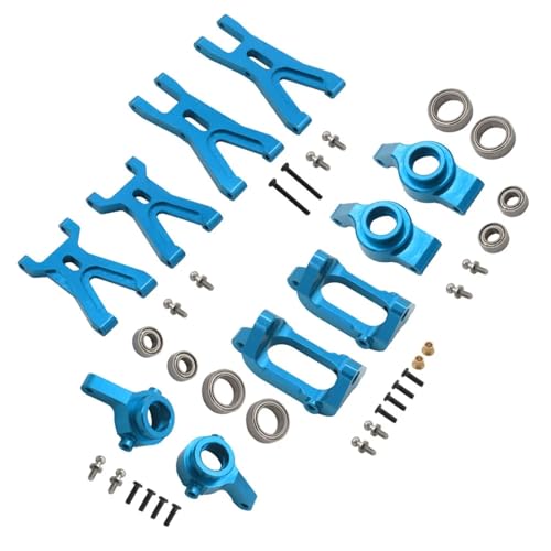 Für Wltoys 184011 A949 A959 A969 A979 K929 1/18 RC Auto Metall Upgrade Vorne Und Hinten Schaukel Arm Base C Lenkung Tasse Mit Lager Ersatzteile RC Ersatzteile(Blue) von QWHTYO