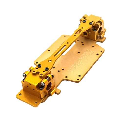Für Wltoys 284131 K969 K979 K989 K999 P929 P939 1/28 RC Legierung Bodenplatte Getriebe Chassis Montiert Rahmen Upgrade Teile RC Ersatzteile(Yellow) von QWHTYO