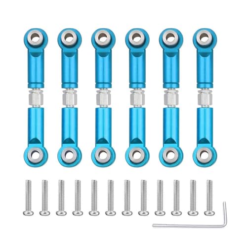 Für Wltoys A959 A959-B A949 A969 A979 K929 1/18 RC Upgrades Teile Metall Vorne Hinten Spurstangengestänge Servo Link Rod Set Änderung RC Ersatzteile(Blue) von QWHTYO