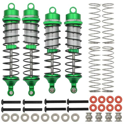 Kompatibel Mit Arrma Für Granite Für Senton Für Typhon 1/10 RC-Autozubehörteile, Vorderer Und Hinterer Absorber, Montiertes Metall RC-Stoßdämpfer(Green) von QWHTYO