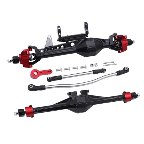 Kompatibel Mit Axial Für SCX10 III AXI03007 1/10 RC Crawler Car Upgrade-Teile Modifikation Ersatz CNC Vorne Hinten Gerade Achsen Set RC Vorder Hinterachse(Black,1set) von QWHTYO