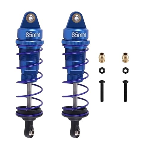 Kompatibel Mit Buggy Für Rally Für Monster 1/10 RC-Autoteile Ölverstellbarer 85 Mm Metall-Stoßdämpfer-Dämpfer-Ersatz RC-Stoßdämpfer(Blue) von QWHTYO