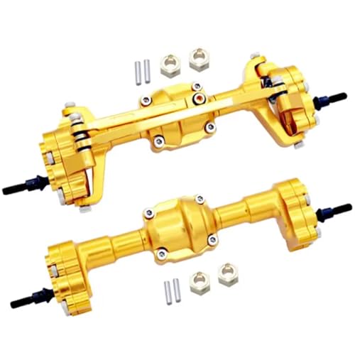 Kompatibel Mit FMS Für FCX18 Für FCX24 1/24 RC-Auto-Upgrade-Modifikationsteile, 2-teilige Komplette Vorder- Und Hinterachse Aus Aluminiumlegierung RC Vorder Hinterachse(Yellow) von QWHTYO
