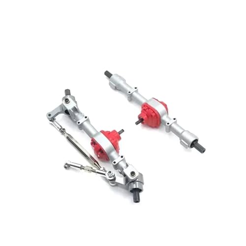 Kompatibel Mit MN D90 D91 99S FJ45 1/12 RC Truck Car Upgrade-Teile Modifikationszubehör Metall Vorder- Und Hinterbrückenachsensatz RC Vorder Hinterachse(Silver,1set) von QWHTYO