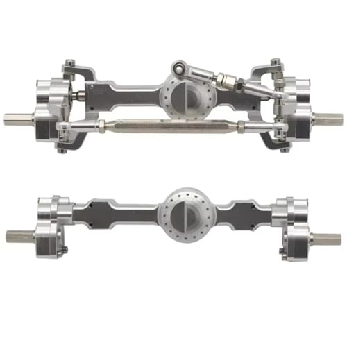 Kompatibel Mit MN Für MN99S Für MN98 D90 D91 D99 D99S MN90 1/12 RC-Auto-Upgrade-Modifikationsteile CNC-Portalachse Vorne Hinten RC Vorder Hinterachse(Silver) von QWHTYO