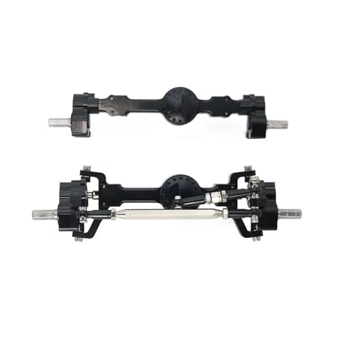 Kompatibel Mit MN Für Mn99S MND90 D91 Für MN78 Für MN168 1/12 RC-Auto-Upgrade-Teile CNC-Metall-Vorder-Hinter-Portalachsensatz RC Vorder Hinterachse(Black) von QWHTYO