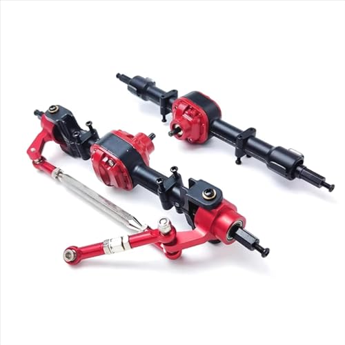 Kompatibel Mit MN Mang Cow Für MN82 LC79 RC Truck Car Upgrade-Teile Ersatzzubehör 2-teiliges Metallgetriebe Vorder- Und Hinterachse RC Vorder Hinterachse(Black) von QWHTYO