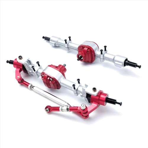 Kompatibel Mit MN Mang Cow Für MN82 LC79 RC Truck Cars Upgrade-Teile Modifikation Ersatz 2-teiliges Metallgetriebe Vorder- Und Hinterachse RC Vorder Hinterachse(Red Silver) von QWHTYO