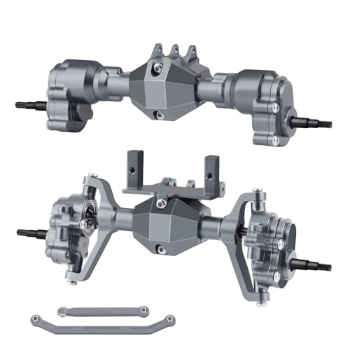 Kompatibel Mit Redcat Ascent18 RC Für Rock Crawler Cars, Upgrade-Teile, Vorder- Und Hinterportalachsen, Satz Zahnräder, Servohalterung, Lenkverbindungen RC Vorder Hinterachse(Gray) von QWHTYO
