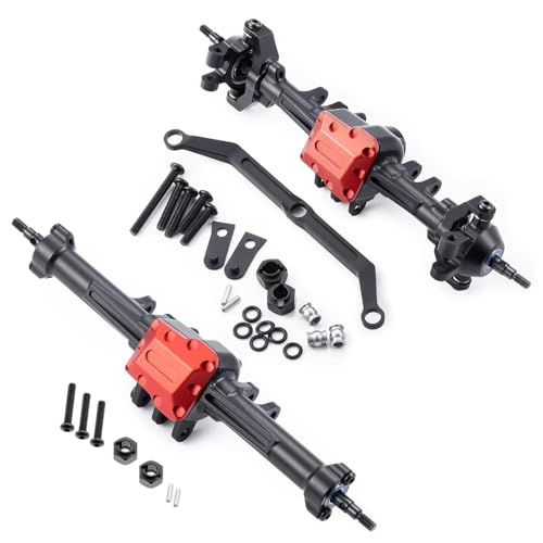 Kompatibel Mit TRX4M Für Defender Für Bronco High Trail K10 1/18 RC Crawler Cars Upgrade-Teile Aluminium Vorne Hinten Komplette Achsen RC Vorder Hinterachse(1set) von QWHTYO