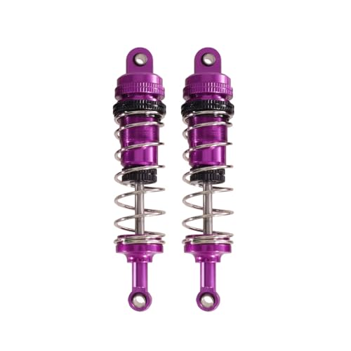 Kompatibel Mit WLtoys 144001 144002 144010 124019 RC Auto Upgrade Teile Metall 2 Stück Öltyp Stoßdämpfer Verstellbar RC-Stoßdämpfer(Purple) von QWHTYO