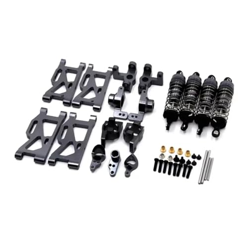 Kompatibel Mit Wltoys 144001 Für Wltoys 1/14 RC Autoteile Metalllenkung Für Schwingarmbasis C Hinterradnabe Für Sitzstoßdämpfer RC-Stoßdämpfer(Gray) von QWHTYO