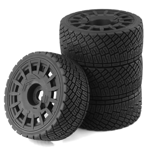 RC Auto Reifen Kompatibel Mit ARRMA Für Traxxas Für Redcat Für Team Für Losi Für Kyosho Für HPI 1/7 1/8 RC-Geländewagen, 4 Stück, 100 Mm Reifen, Rad, 17 Mm Sechskant(Black) von QWHTYO