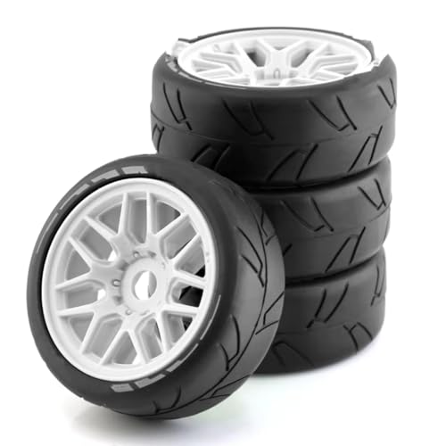 RC Auto Reifen Kompatibel Mit ARRMA Für Traxxas Für Redcat Für Team Für Losi Für Kyosho VRX WR8 1/8 RC-Geländewagenteil, 4 Stück, 103 Mm Reifen, Rad, 17 Mm Sechskant(White) von QWHTYO