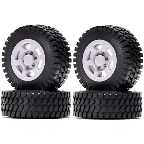 RC Auto Reifen Kompatibel Mit Axial D90 TF2 Für Tamiya Für LC80 1/10 RC Crawler Autoteile 4 Stück 1,55 Beadlock Kunststofffelgennabe Gummi 78MM Reifen RC Auto Reifen Kompatibel Mit Axial D90 TF2 Für Tamiya Für LC80 1/10 RC Crawler Autoteile 4 Stück 1,55 Beadlock Kunststofffelgennabe Gummi 78MM Reifen von QWHTYO