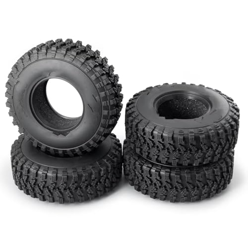 RC Auto Reifen Kompatibel Mit Axial Für SCX10 1/10 RC Crawler Car Upgrade-Teile 1 Stück 4 Stück 1,9 Zoll 106 Mm Beadlock-Gummiradreifen Mit Innenschaum(4pcs) von QWHTYO